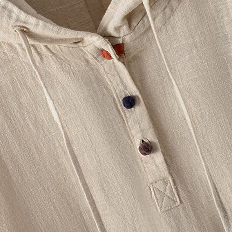 Buddha Stones Women's Plain Buttons Design Long Sleeve Hoodie With Pockets - image 4