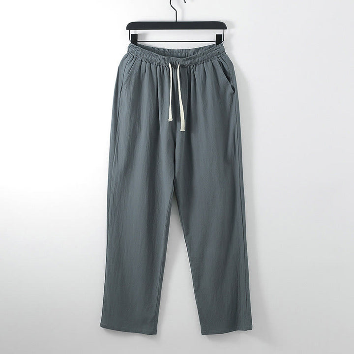 Buddha Stones Solid Color Cotton Linen Casual Loose Men's Pants With Pockets - DimGray - US/UK/AU54，EU64 (9XL) - image 0