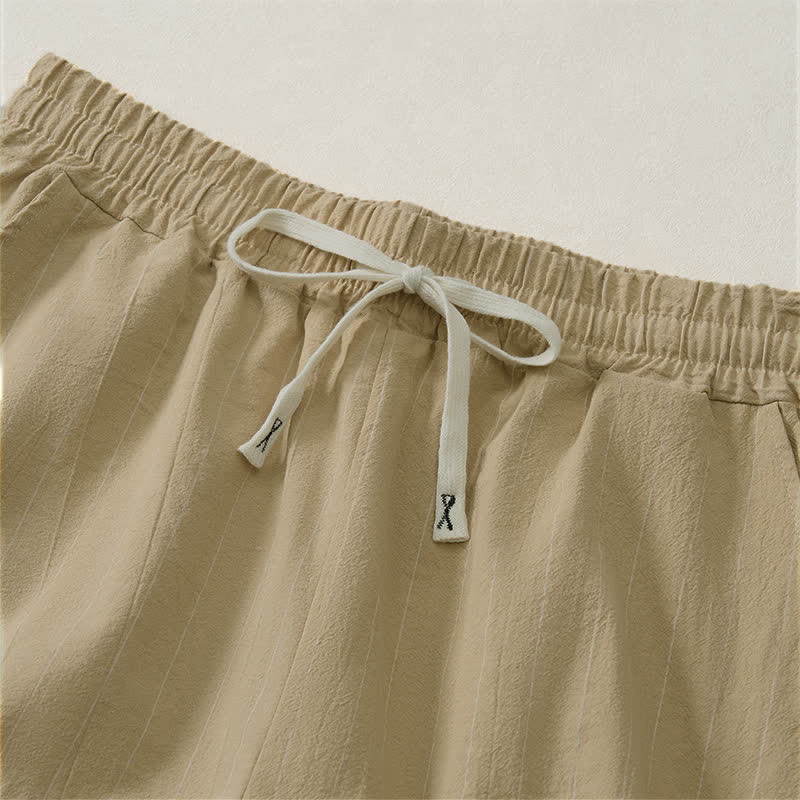 Buddha Stones Summer Casual Drawstring Striped Men's Shorts With Pockets - image 11