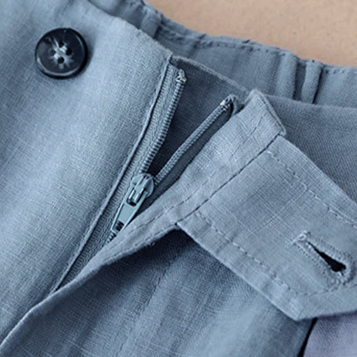 Buddha Stones Summer Casual Minimalist Button-Up Solid Ankle Pants Women's Wide Leg Pants With Pocket - image 2