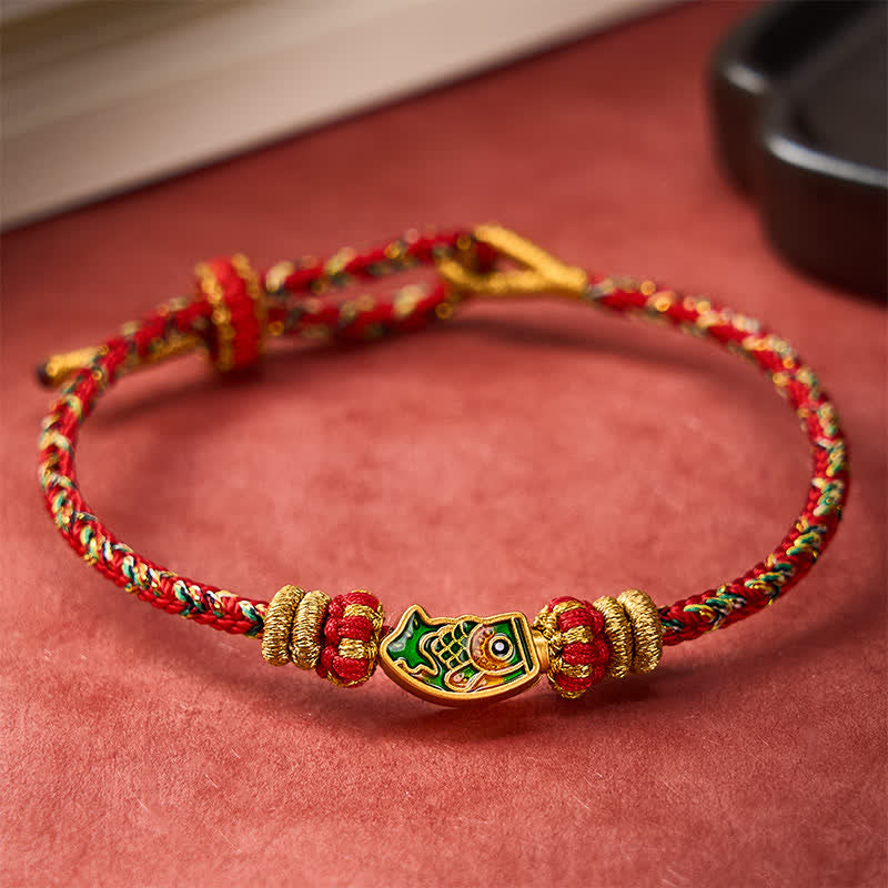 Buddha Stones Hand-Woven String Koi Fish Strength Rope Bracelet - image 12