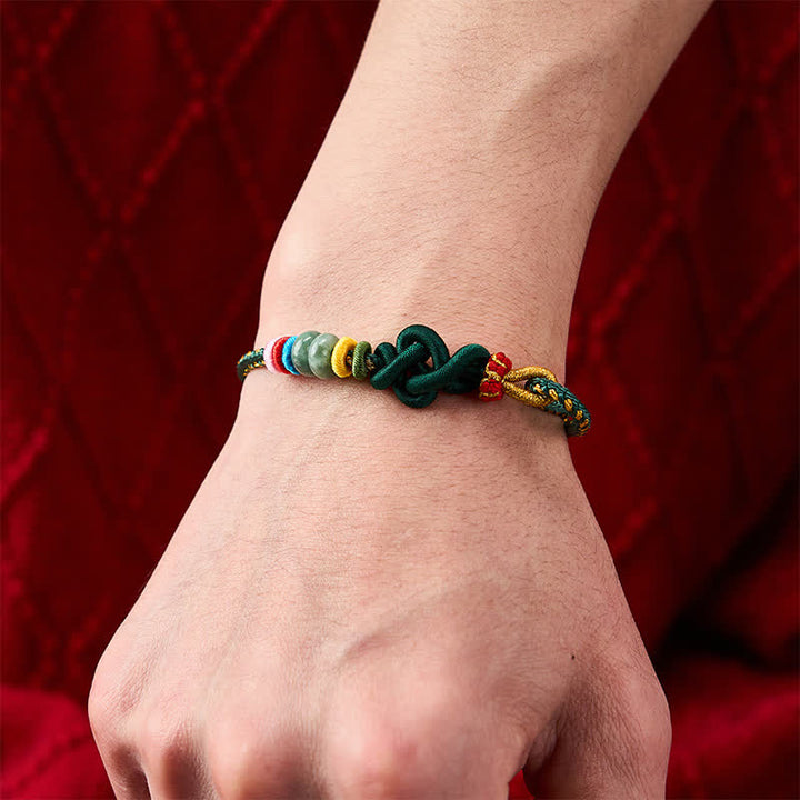 Buddha Stones Hand-Woven Chinese Knotting Luck Jade String Bracelet - image 18
