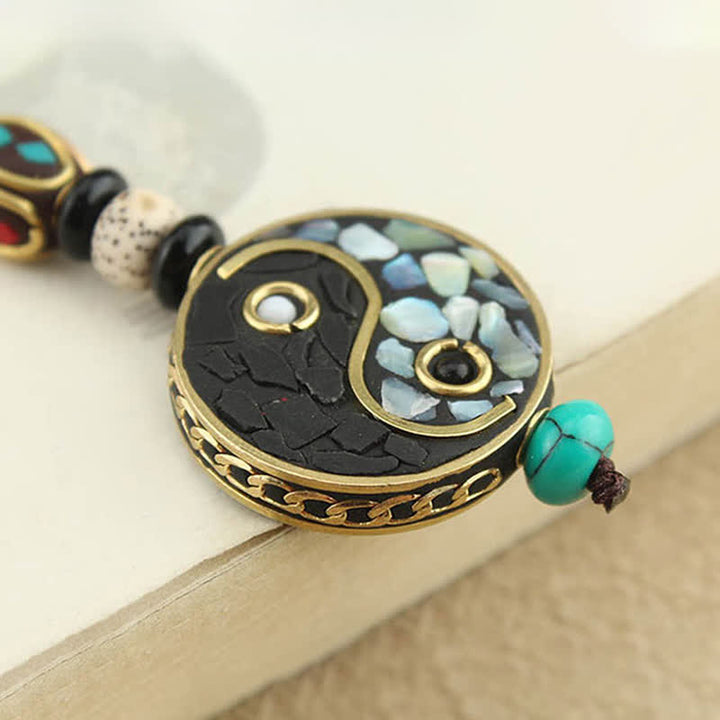 Buddha Stones Wenge Wood Yin Yang Pendant Harmony Keychains - image 4