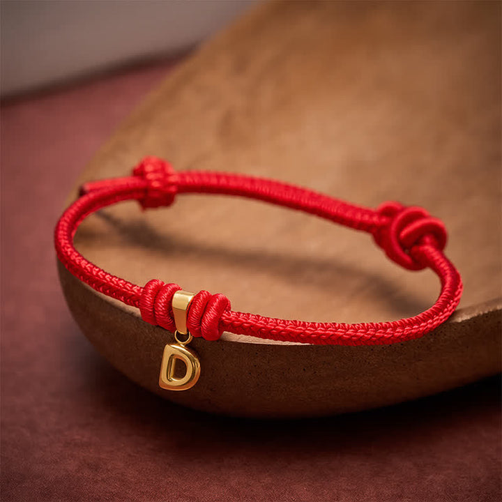 Buddha Stones Titanium Steel Letter Red String Faith Bracelet - image 22