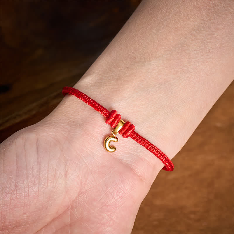 Buddha Stones Titanium Steel Letter Red String Faith Bracelet - image 19