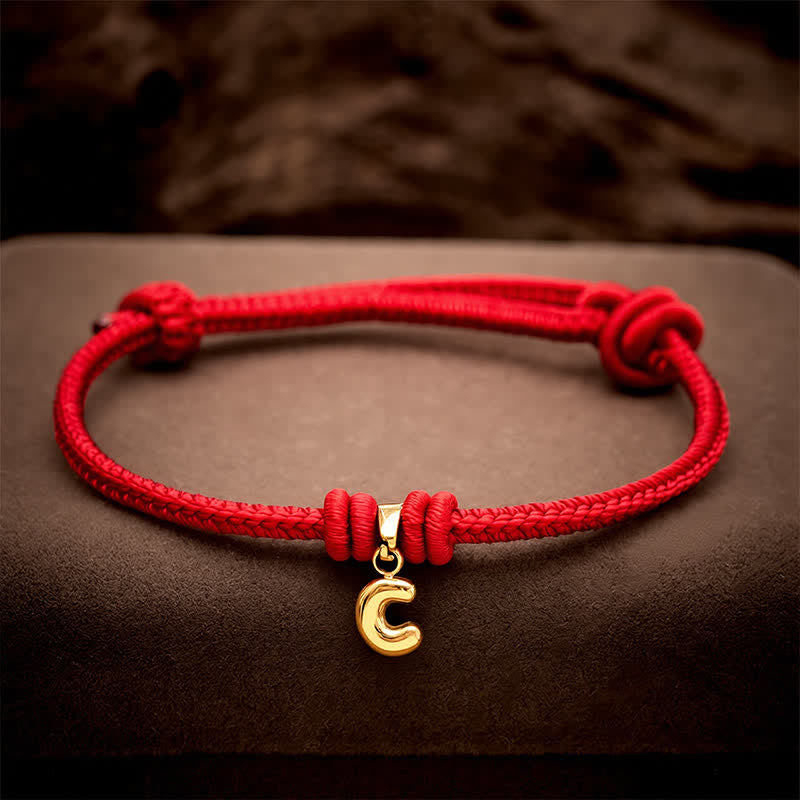 Buddha Stones Titanium Steel Letter Red String Faith Bracelet - image 16