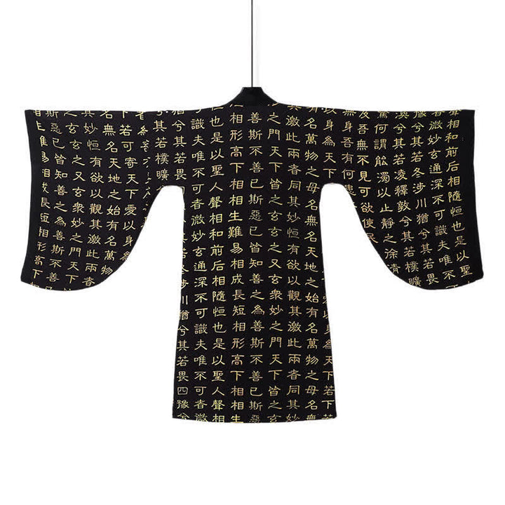 Buddha Stones Spring Tang Style Vintage Tao Te Ching Print Men's Kimonos - image 3