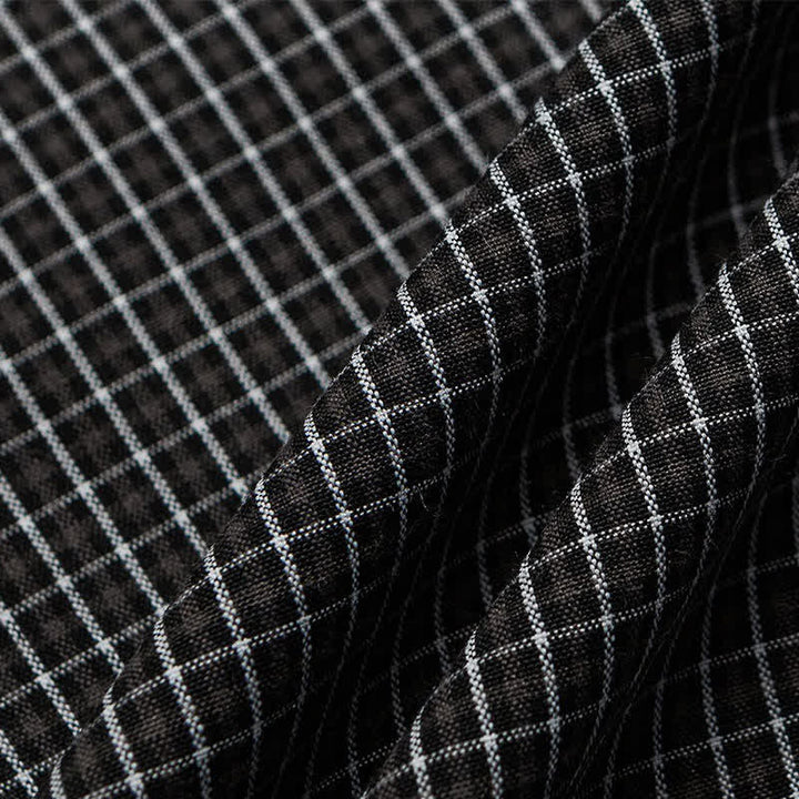 Buddha Stones Spring Fall Vintage Button-Up Plaid Men's Long Sleeve Shirts With Pocket - image 19