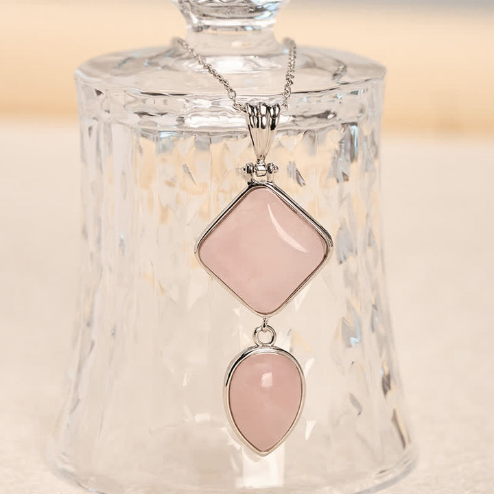 Buddha Stones Natural Stone Opal Double Pendant Calm Necklace - image 2