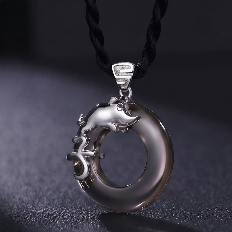 Buddha Stones Chinese Zodiac Peace Buckle Fortune Pendant Necklace - image 2