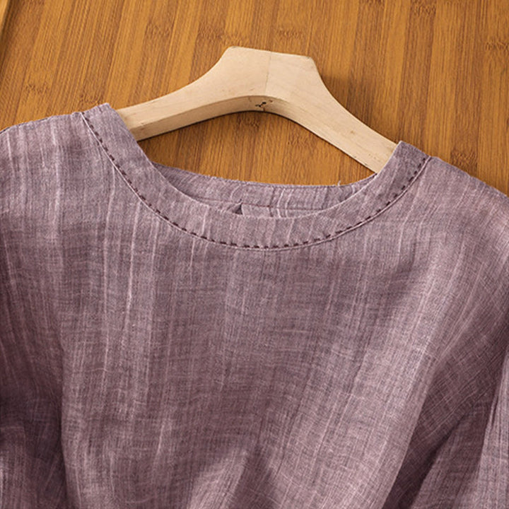 Buddha Stones Casual Summer Plain Crew Neck Women's Three Quarter Sleeve T-Shirt - image 10