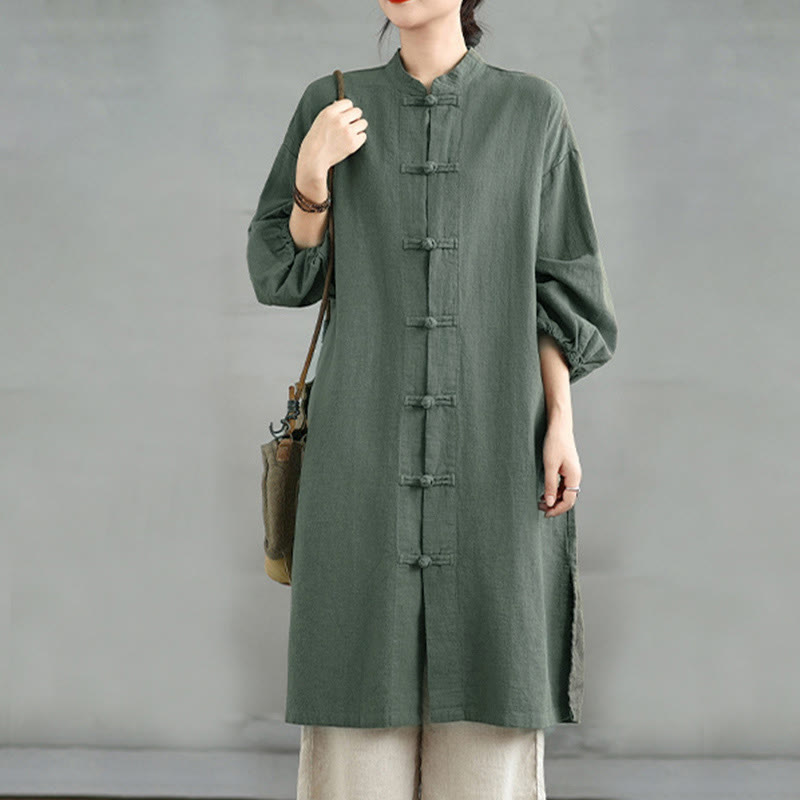 Buddha Stones Casual Frog-button Women's  Coat With Pockets - image 6