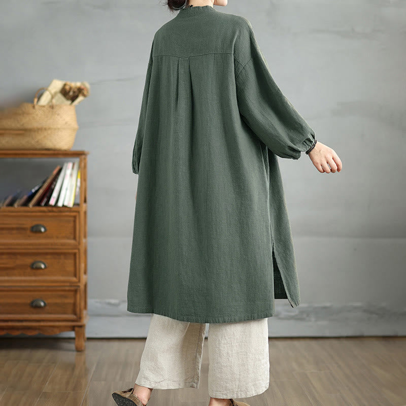Buddha Stones Casual Frog-button Women's  Coat With Pockets - image 8