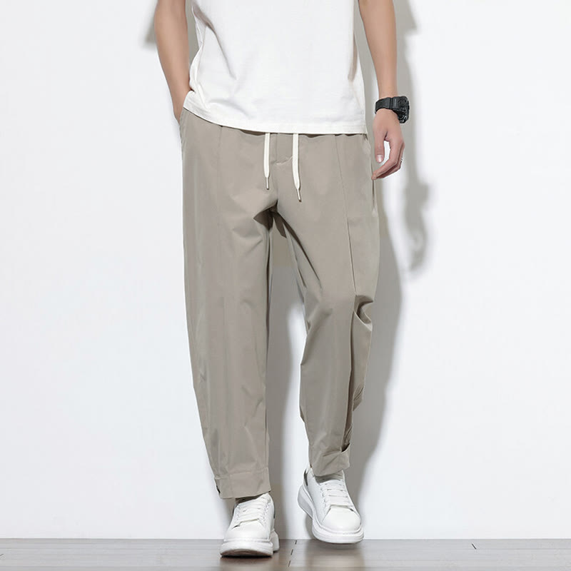Buddha Stones Casual Solid Color Drawstring Men's Harem Pants With Pockets - Gray - US/UK/AU46，EU56 (5XL) - image 6