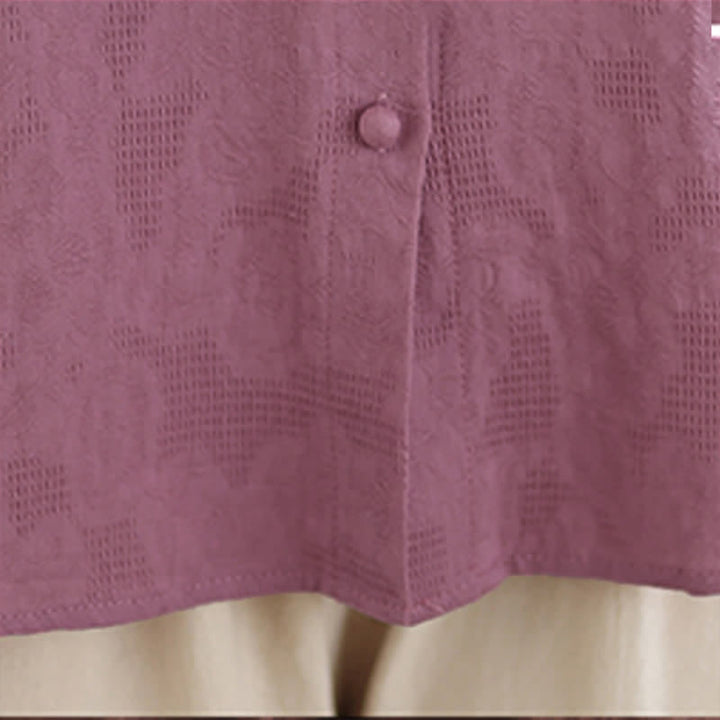 Buddha Stones Summer Vintage Tang Style Embroidery Floral Women's Three-Quarter Sleeve Shirts - image 7