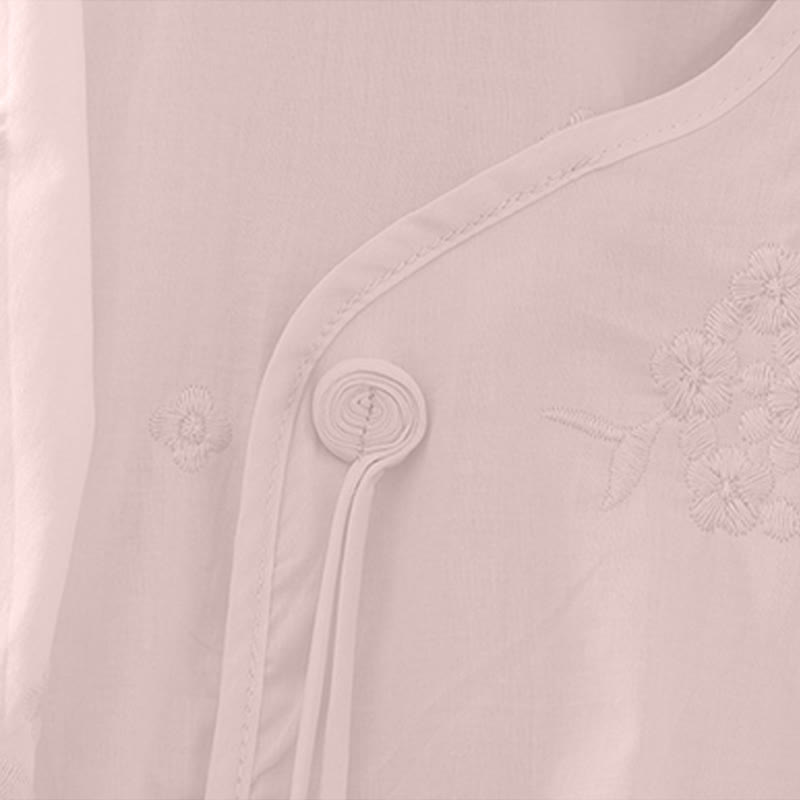 Buddha Stones Summer Casual Embroidery Floral Crew Neck Women's Three-Quarter Sleeve Dress With Pockets - image 12