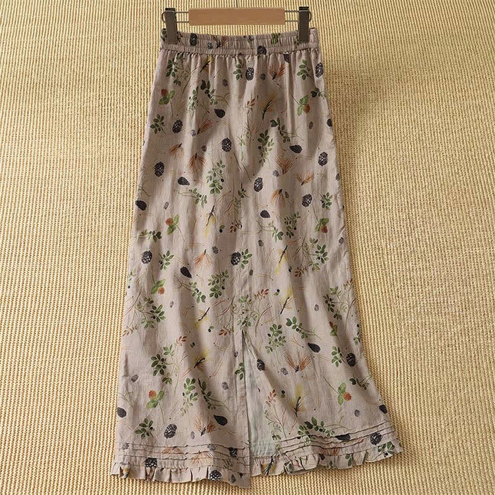 Buddha Stones Summer Casual Boho Floral Plant Women's Skirts With Pocket - image 1