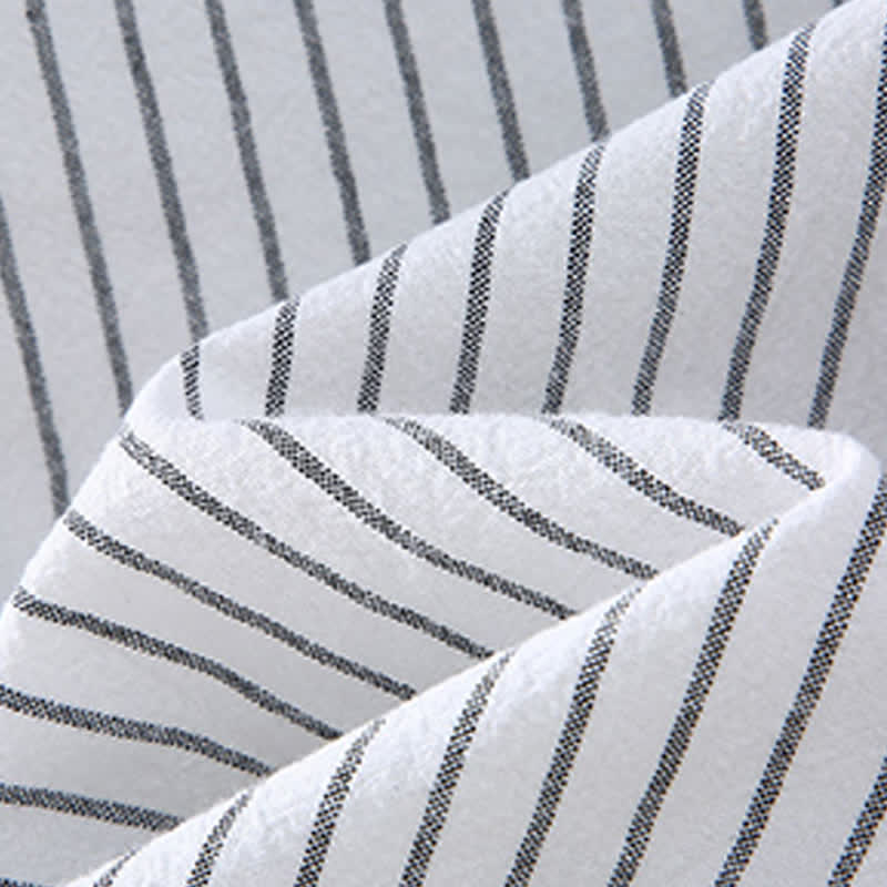 Buddha Stones Spring Fall Casual Minimalist Button-Up Vertical Striped Men's Long Sleeve Shirts With Patch Pocket - image 9