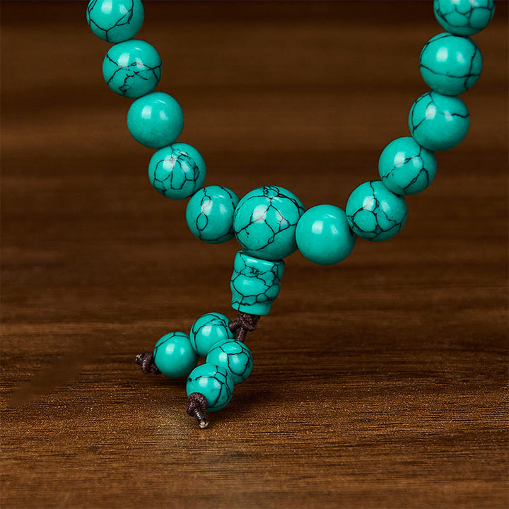 Buddha Stones Turquoise Inspired 108 Beads Multi Wrap Protection Mala - image 5