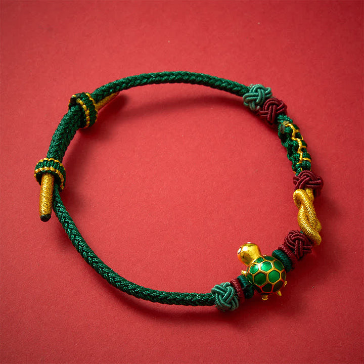 Buddha Stones Hand-Woven Copper Turtle Red String Protection Bracelet - image 10