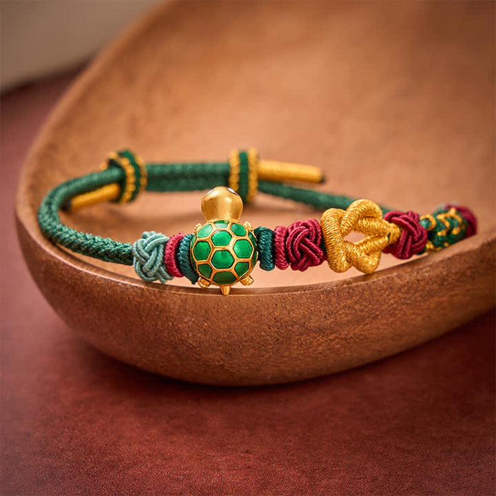 Buddha Stones Hand-Woven Copper Turtle Red String Protection Bracelet - image 11