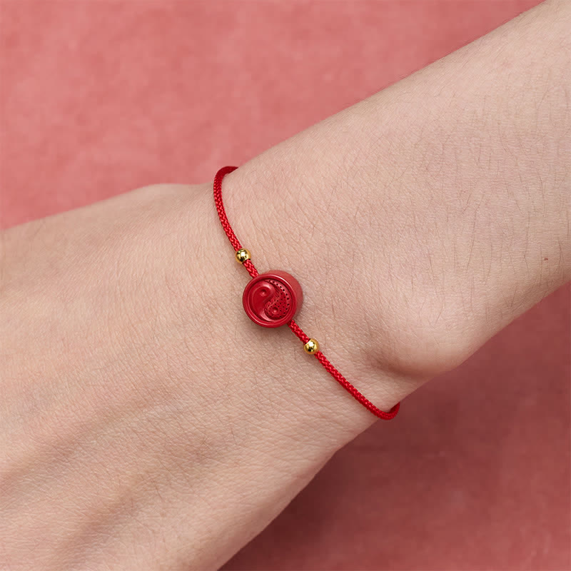 Buddha Stones Yin Yang Red String Balance Bracelet - image 4