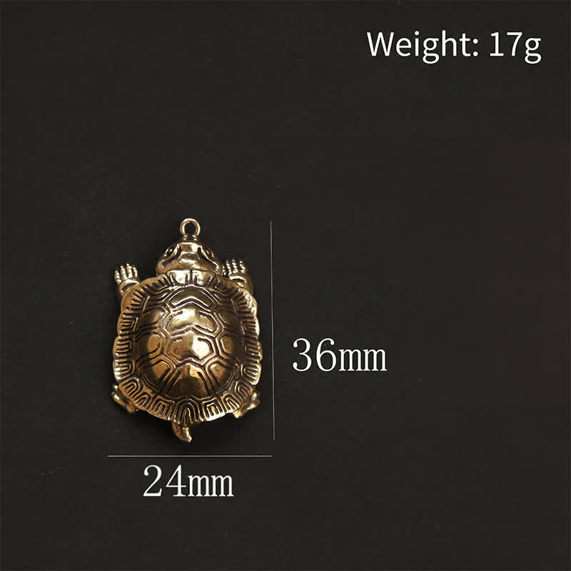Buddha Stones Articulated Brass Turtle Prosperity Charm Keychains - image 13