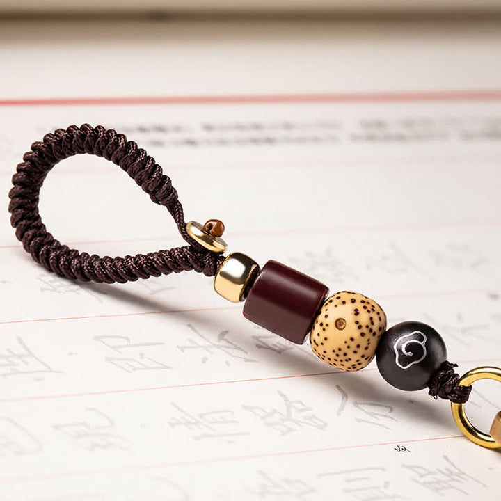 Buddha Stones Brass Turtle Pi Xiu Five Emperor Coins Protection Keychains - image 3