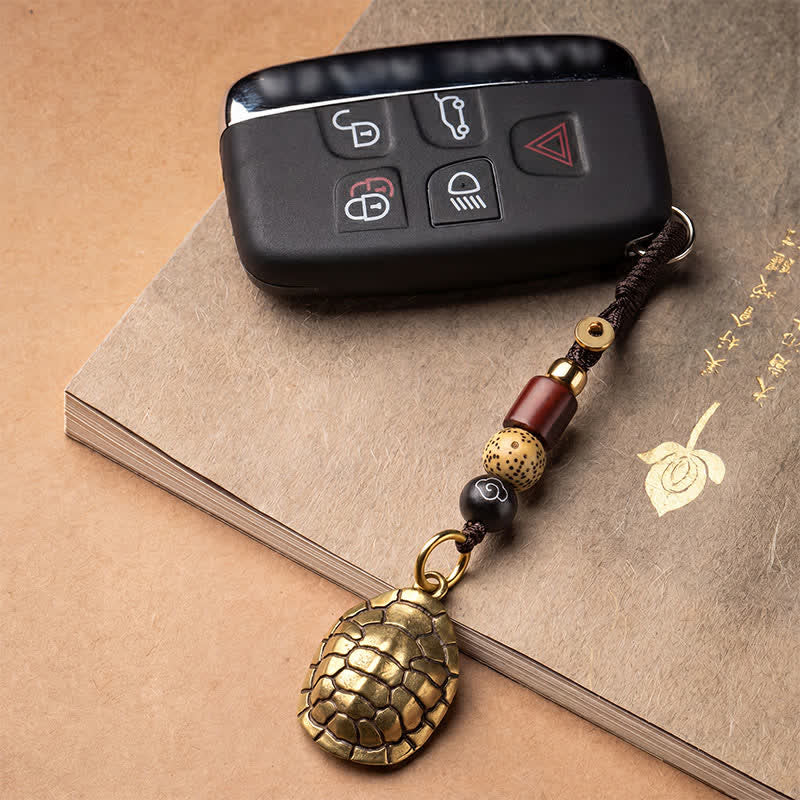 Buddha Stones Brass Turtle Pi Xiu Five Emperor Coins Protection Keychains - image 13