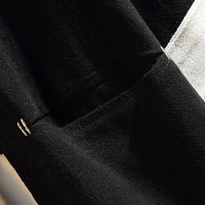 Buddha Stones Spring Summer Casual Minimalist Solid Three-Quarter Sleeve Men's Kimono With Pockets - image 11