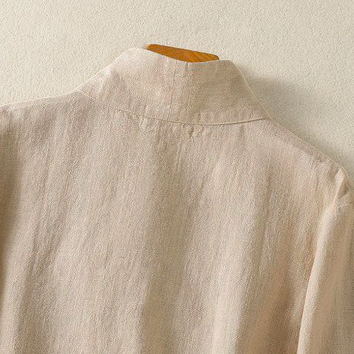 Buddha Stones Spring Summer Casual Tang Style V-Neck Drawstring Solid Women's Long Sleeve Shirts - image 17