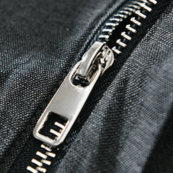 Buddha Stones Spring Summer Casual Minimalist Mandarin Collar Zipper Design Solid Men's Jacket With Pockets - image 14