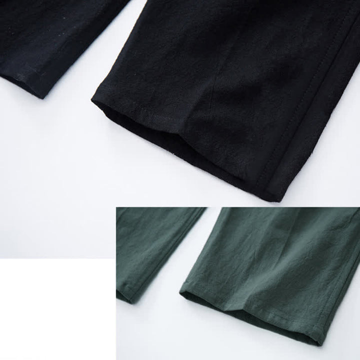 Buddha Stones Men's Solid Color Cotton Casual Drawstring Pants With Pockets - image 7