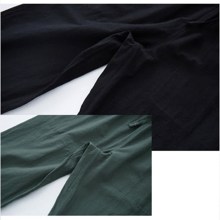 Buddha Stones Men's Solid Color Cotton Casual Drawstring Pants With Pockets - image 6