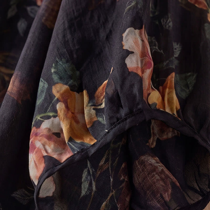 Buddha Stones Spring Summer Boho Drawstring Floral Women's Long Sleeve Shirts - image 11