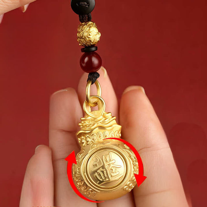Buddha Stones "Make A Fortune Every Day" Golden Tone Copper Chinese Zodiac Fortune Money Bag Coins Keychains - image 4