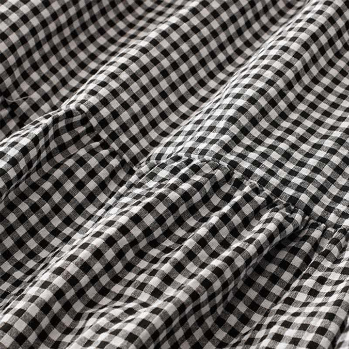 Buddha Stones Spring Fall Casual Vintage Tiered Plaid Women's Long Sleeve Dress With Pocket - image 5