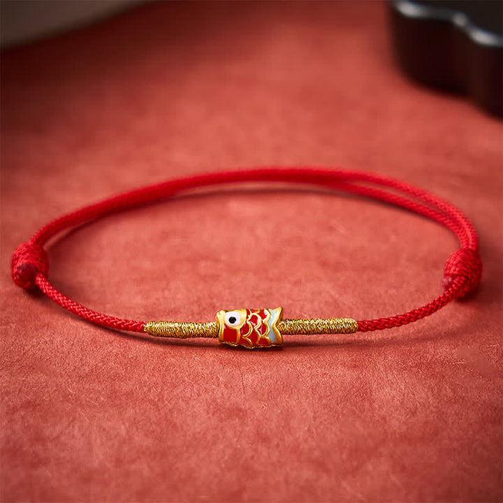 Buddha Stones Koi Fish Luck Hand-Woven Red String Bracelet - Red(Wrist Circumference 5.9-7.5 in / 15-19 cm) - image 7