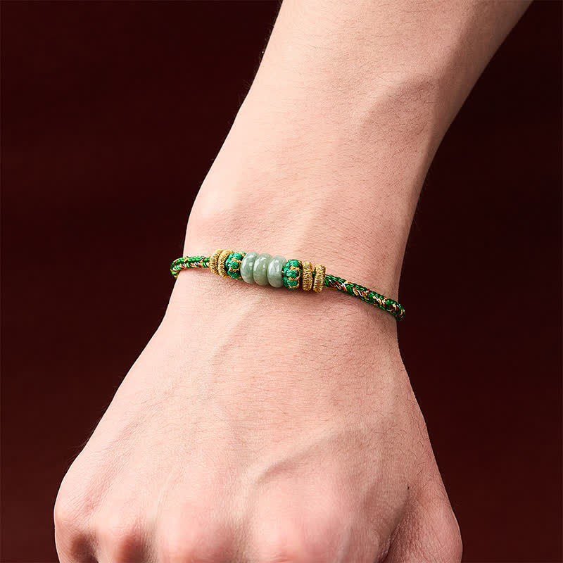 Buddha Stones Hand-Woven Luck Abacus Jade Beads String Bracelet - image 5
