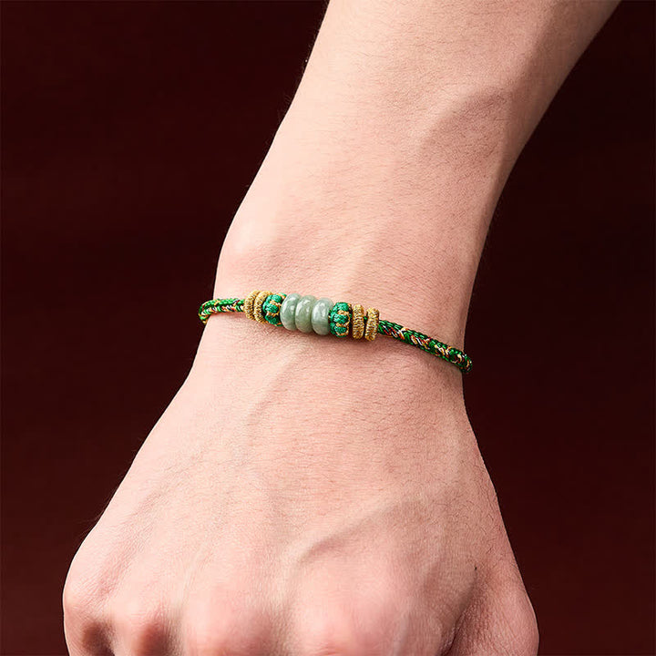 Buddha Stones Hand-Woven Luck Abacus Jade Beads String Bracelet - image 5