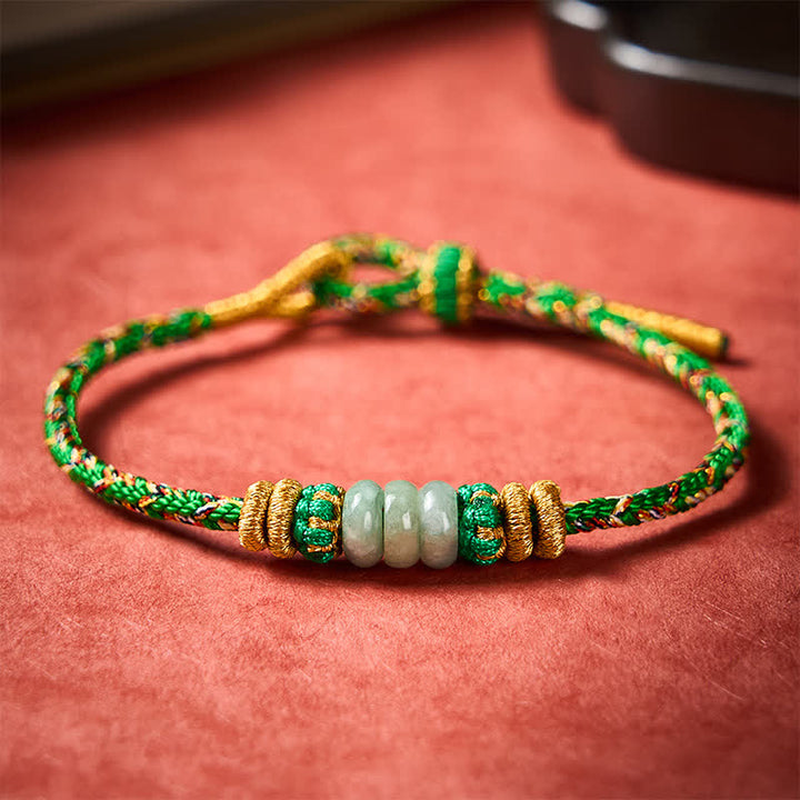 Buddha Stones Hand-Woven Luck Abacus Jade Beads String Bracelet - image 2
