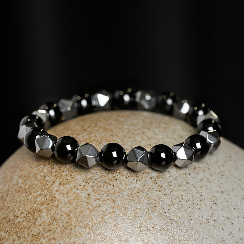 Buddha Stones Tiger Eye Hematite Faceted Strength Bracelet - image 2