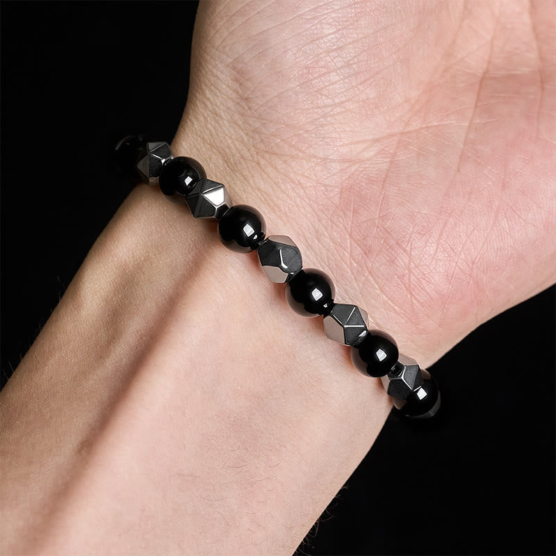 Buddha Stones Tiger Eye Hematite Faceted Strength Bracelet - image 5
