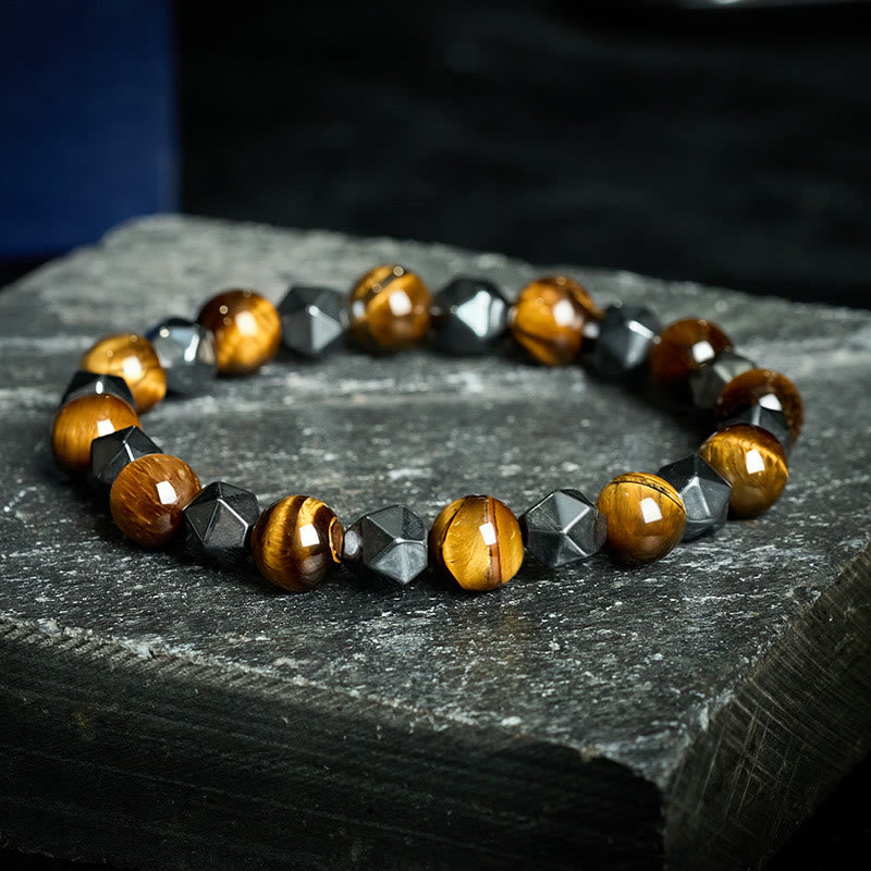 Buddha Stones Tiger Eye Hematite Faceted Strength Bracelet - Yellow Tiger Eye(Protection ♥ Courage) - image 9