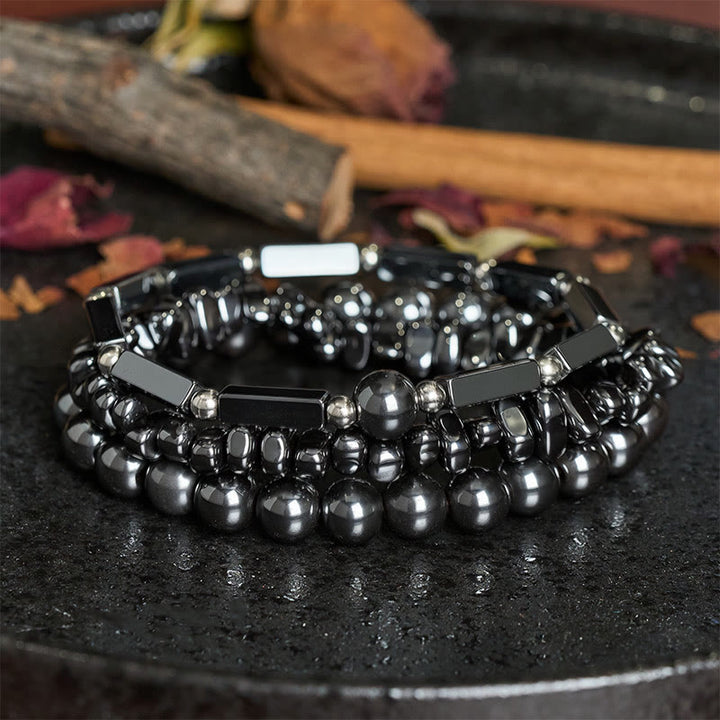 Buddha Stones 3pcs Hematite Powerful Bead Bracelet - image 2