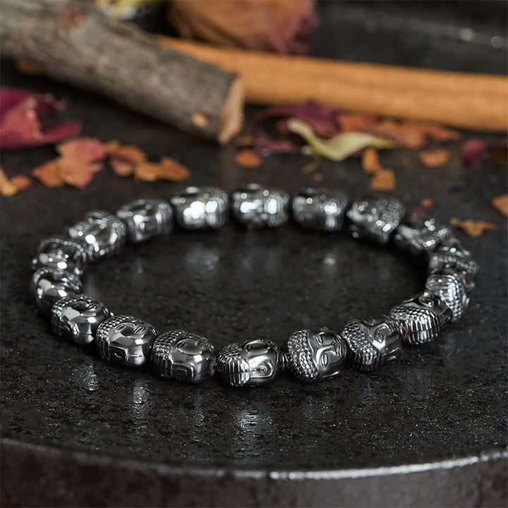 Buddha Stones Hematite Buddha Focus Beads Bracelet - image 2