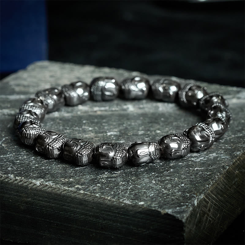 Buddha Stones Hematite Buddha Focus Beads Bracelet - image 3