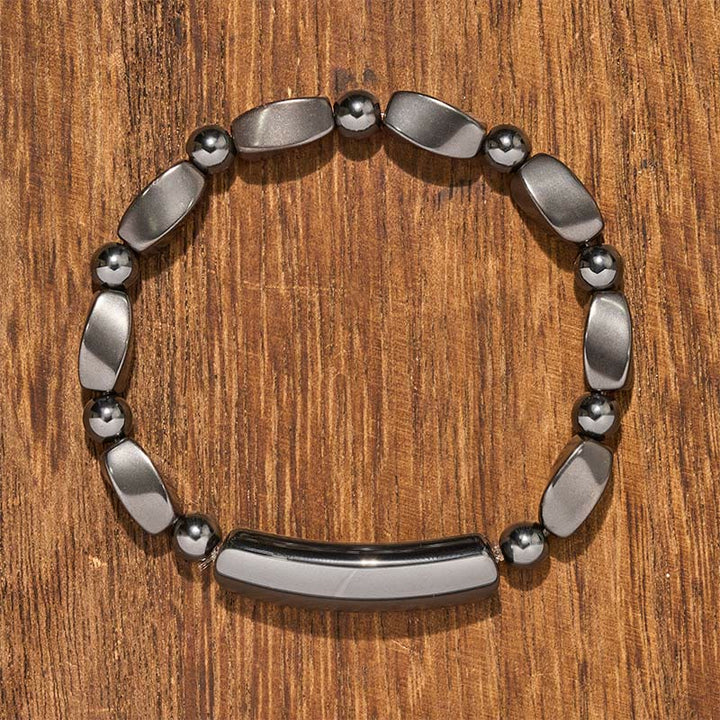 Buddha Stones Hematite Grounding Minimalist Bar Bead Powerful Bracelet - image 1