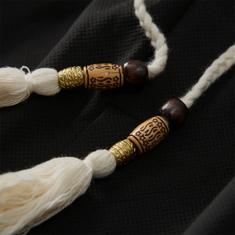 Buddha Stones Summer Boho Drawstring Elastic Waist Geometric Trim Men's Shorts With Pockets - image 12
