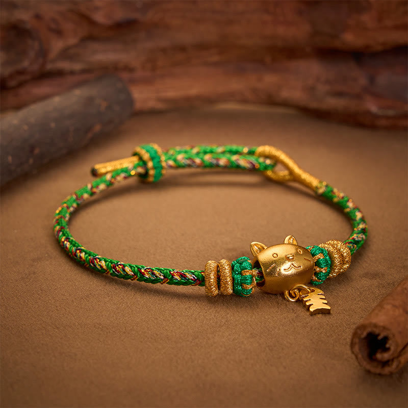 Buddha Stones Copper Cat Fish Multiple Colors String Balance Bracelet - image 19